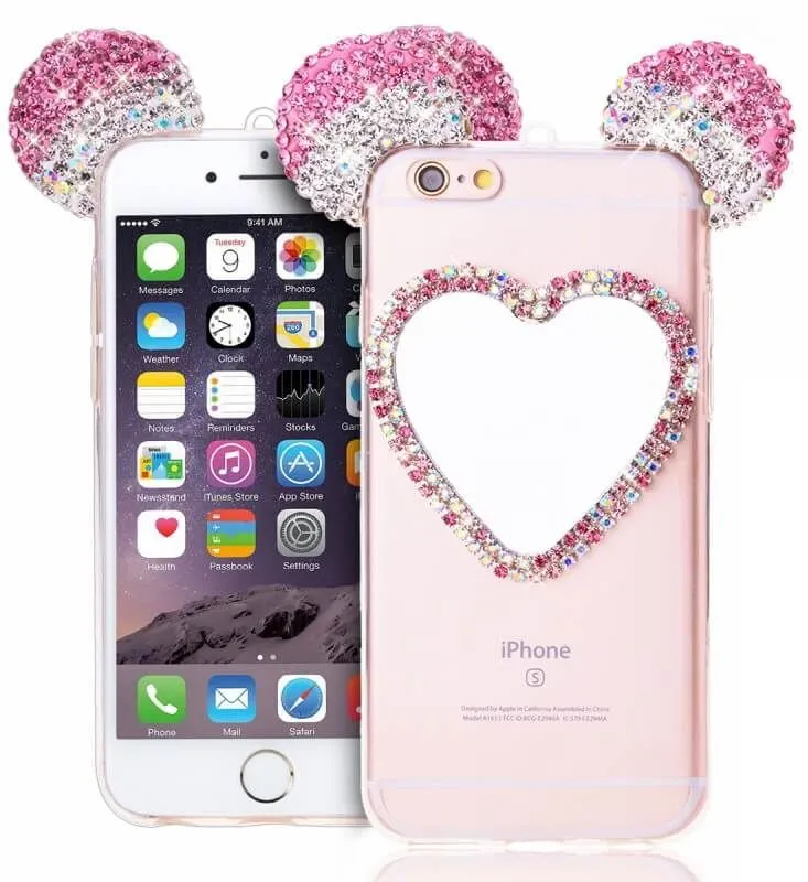 чехол с зеркальцем на iphone 6-6s, розовый в Воронеже