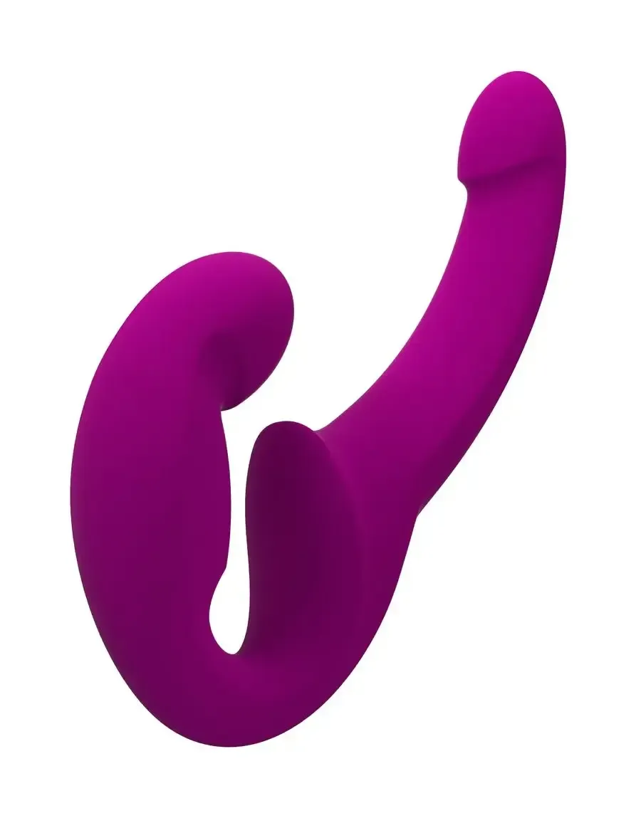 анатомический безремневой страпон fun factory share lite, силикон, малиновый, 16,5 см в Воронеже