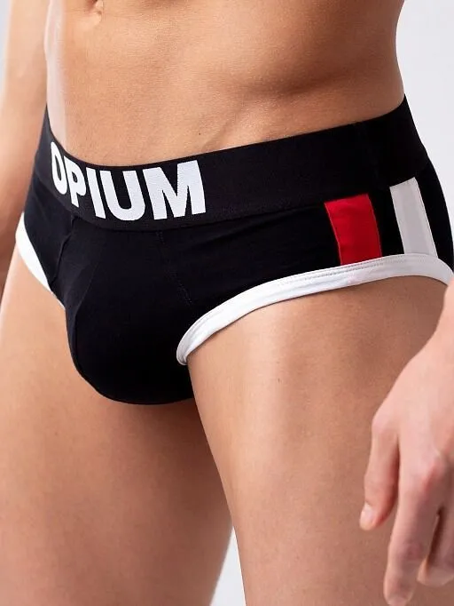 Эротическое трусы мужские слипы opium r137, черные в Воронеже