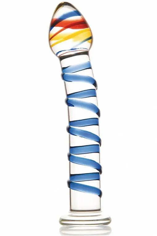 стимулятор стеклянный изогнутый arno 069, синий в Воронеже