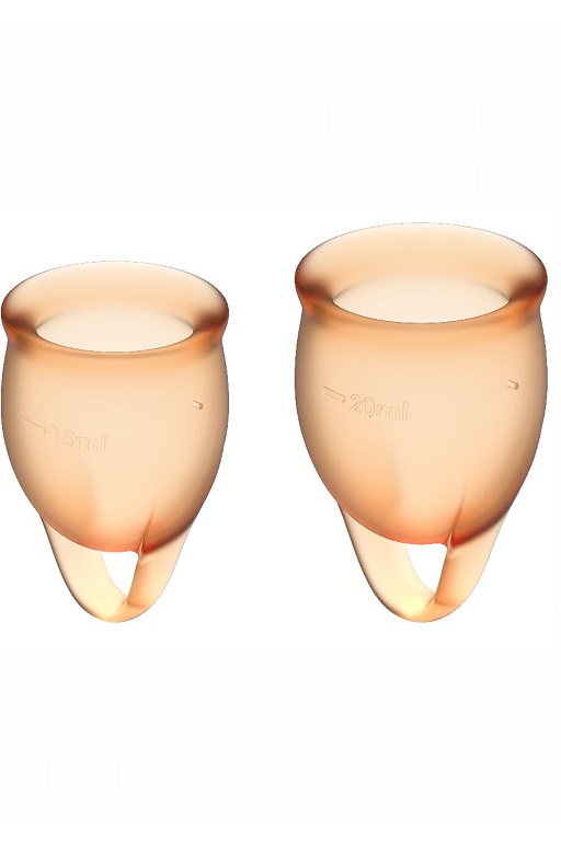 набор менструальных чаш satisfyer feel confident menstrual cup (orange) в Воронеже