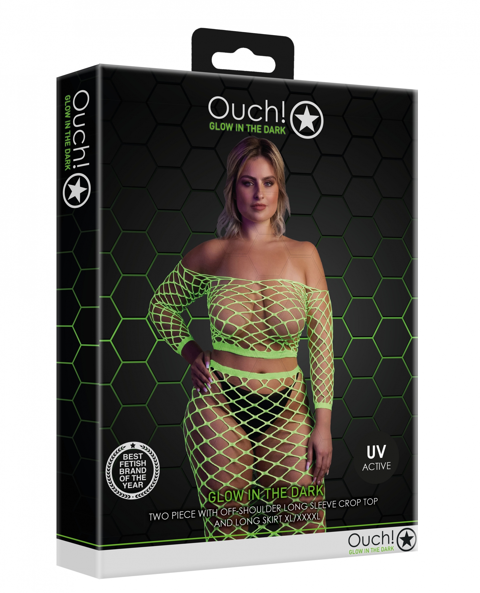 Топ с нижней юбкой Long Sleeve Crop Top and Long Skirt - Green - XL/XXXXL