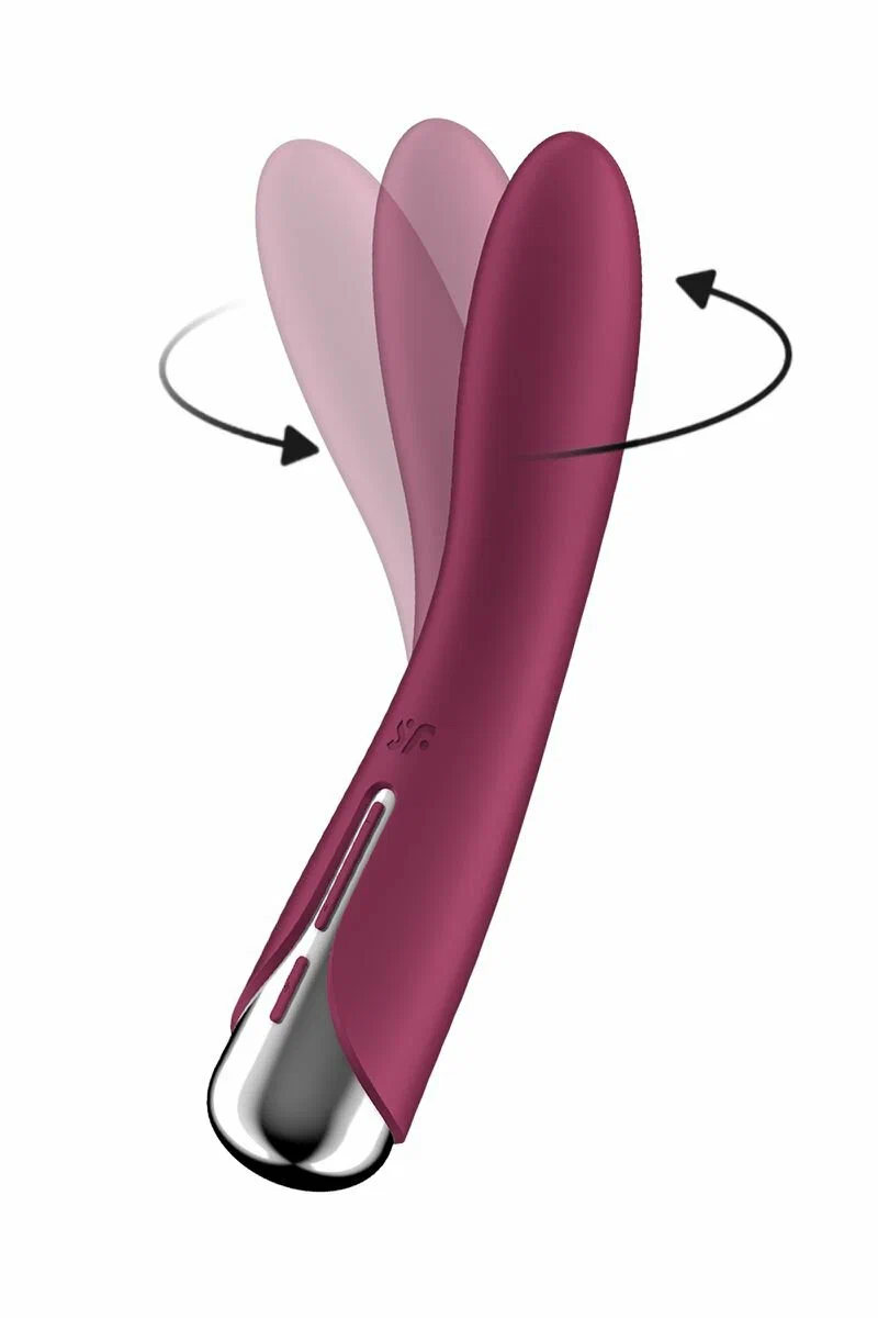 вибратор для точки g  с ротацией satisfyer spinning vibe 1, силикон, бордовый, 17,8 см в Воронеже