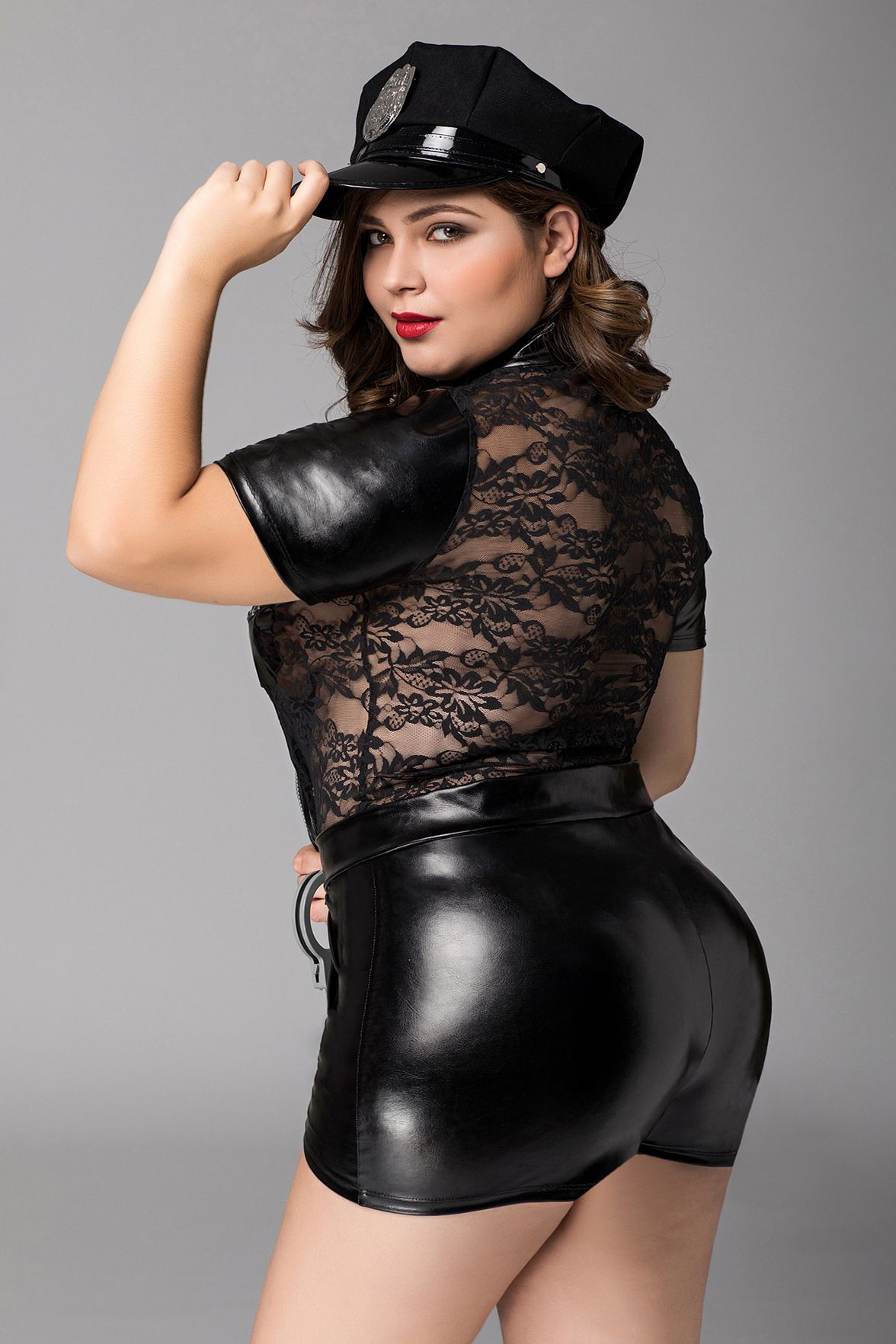 Эротическое костюм полицейской candy girl porsche (комбинезон, головной убор, наручники) черный, 2xl в Воронеже