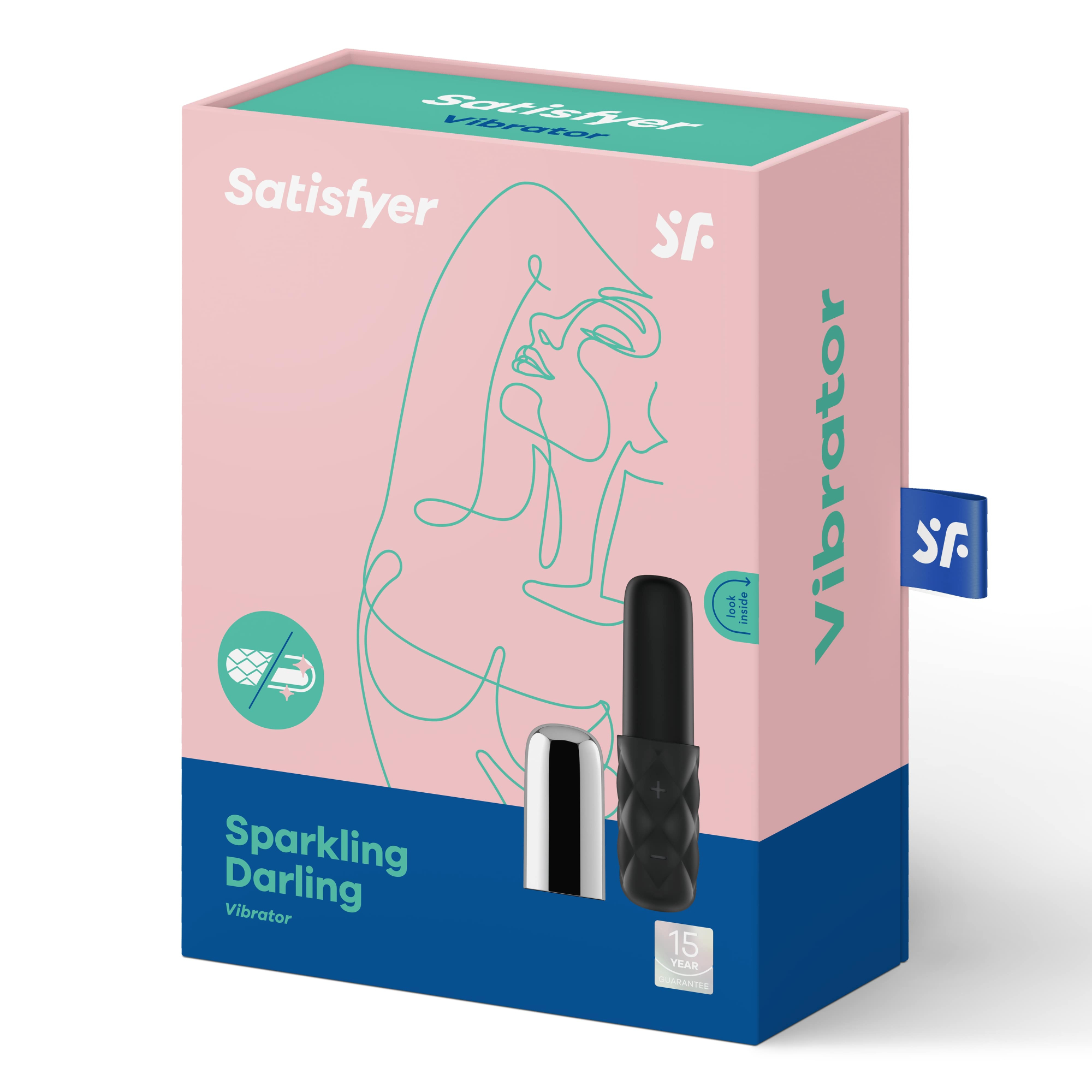 Мини вибромассажер Satisfyer Mini Sparkling Darling (черно-серебристый)