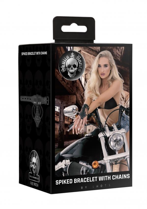 браслет с шипами и цепями skulls and bones, черный в Воронеже