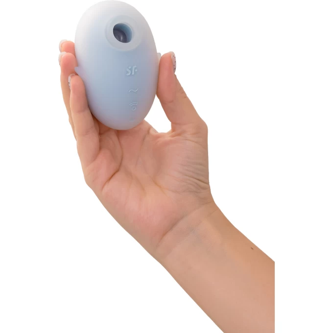вакуум-волновой стимулятор клитора с вибрацией satisfyer cutie ghost, силикон, голубой, 9,1 см в Воронеже