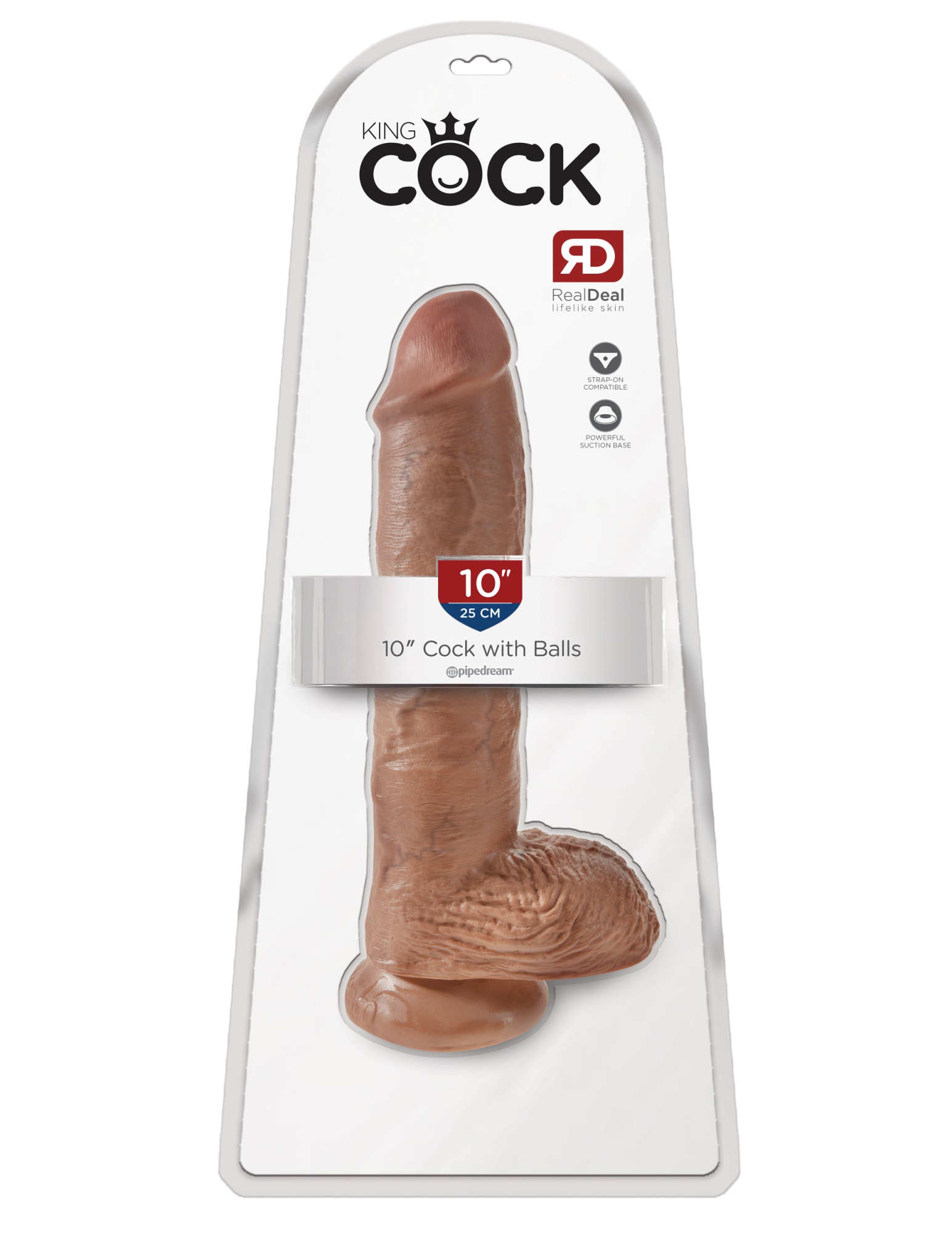 Фаллоимитатор King Cock 25 см мулат Cock with Balls Pipedream 550922PD