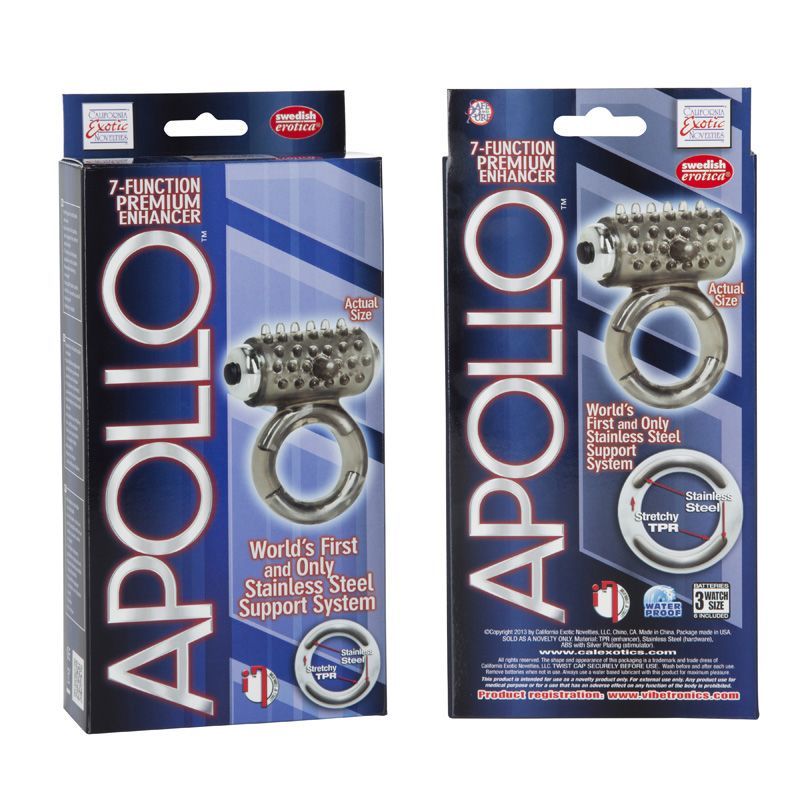 виброкольцо california exotic novelties apollo 7-function premium enhancer, серое в Воронеже