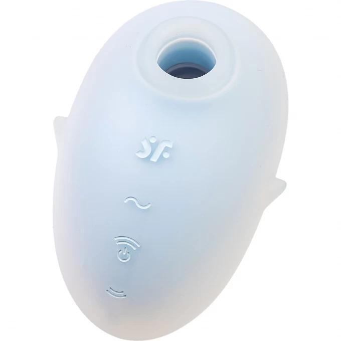 вакуум-волновой стимулятор клитора с вибрацией satisfyer cutie ghost, силикон, голубой, 9,1 см в Воронеже