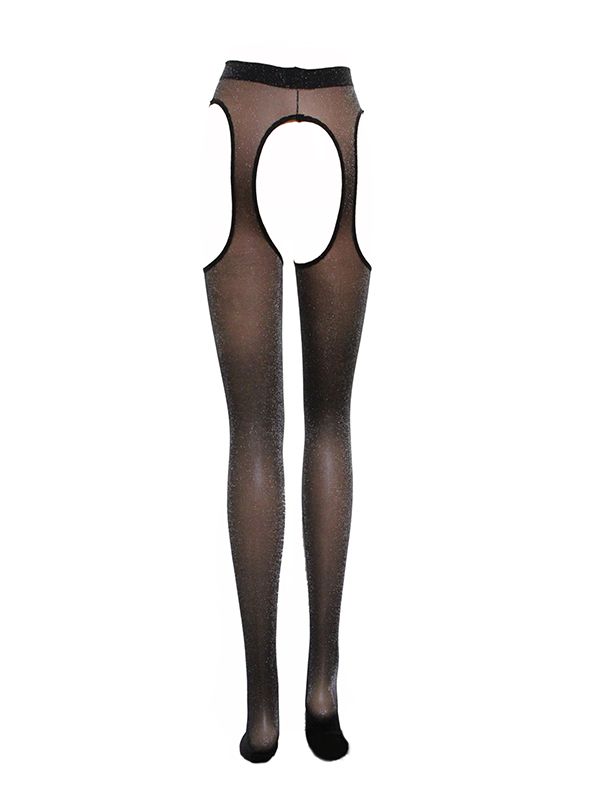 Эротическое чулки с поясом ashley черные с золотым люрексом в Воронеже