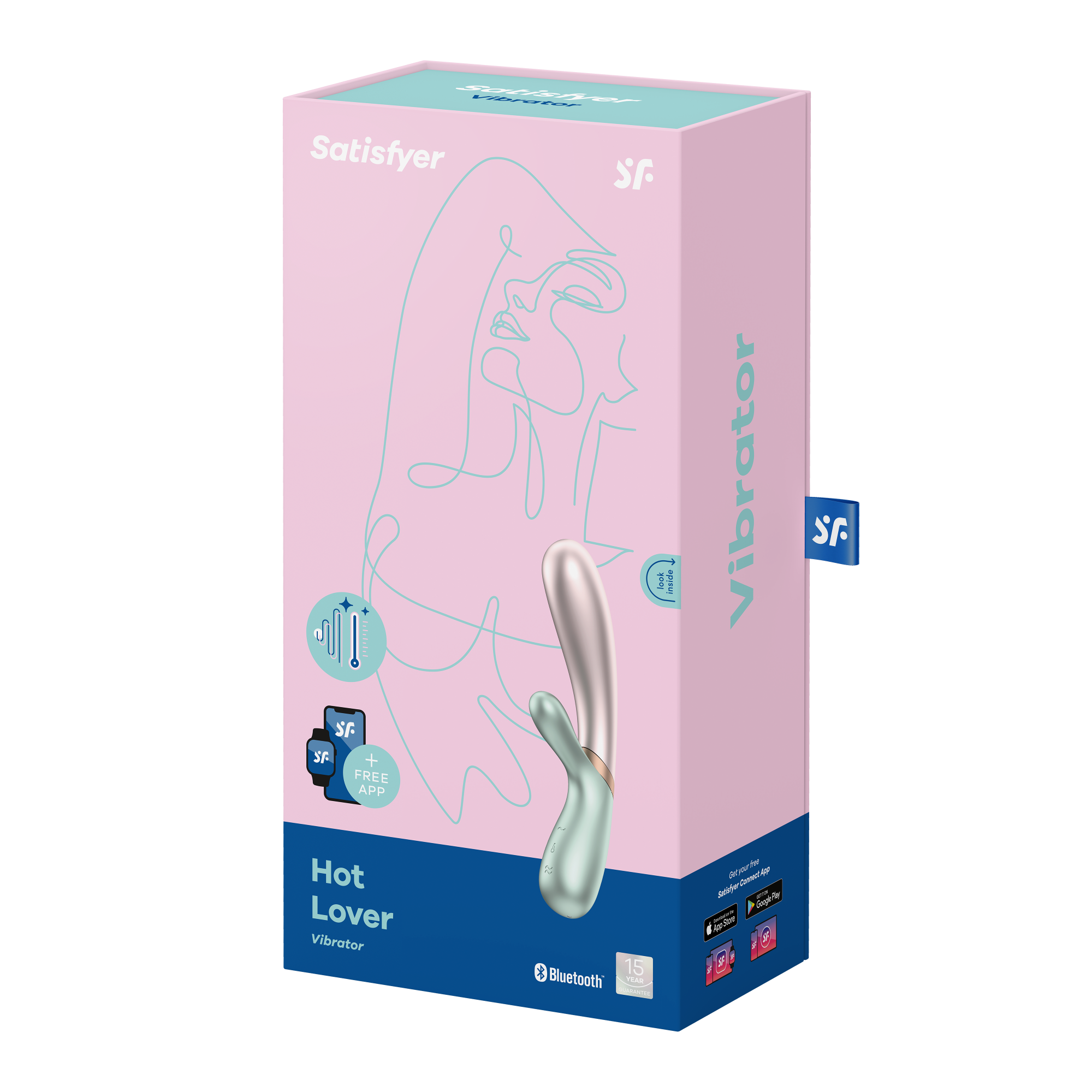 Вибромассажер Satisfyer Hot Lover с возможностью управления через приложение - розово-зеленый