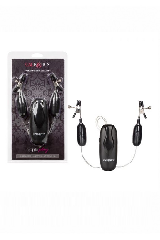 Зажимы-прищепки с утяжелением, вибрацией и пультом управления Vibrating Nipple Clamps