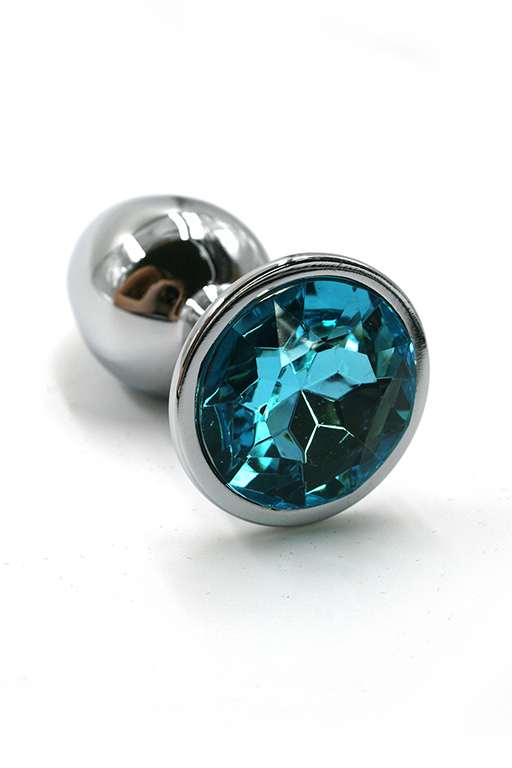 Анальная пробка "Medium"из аллюминия light blue