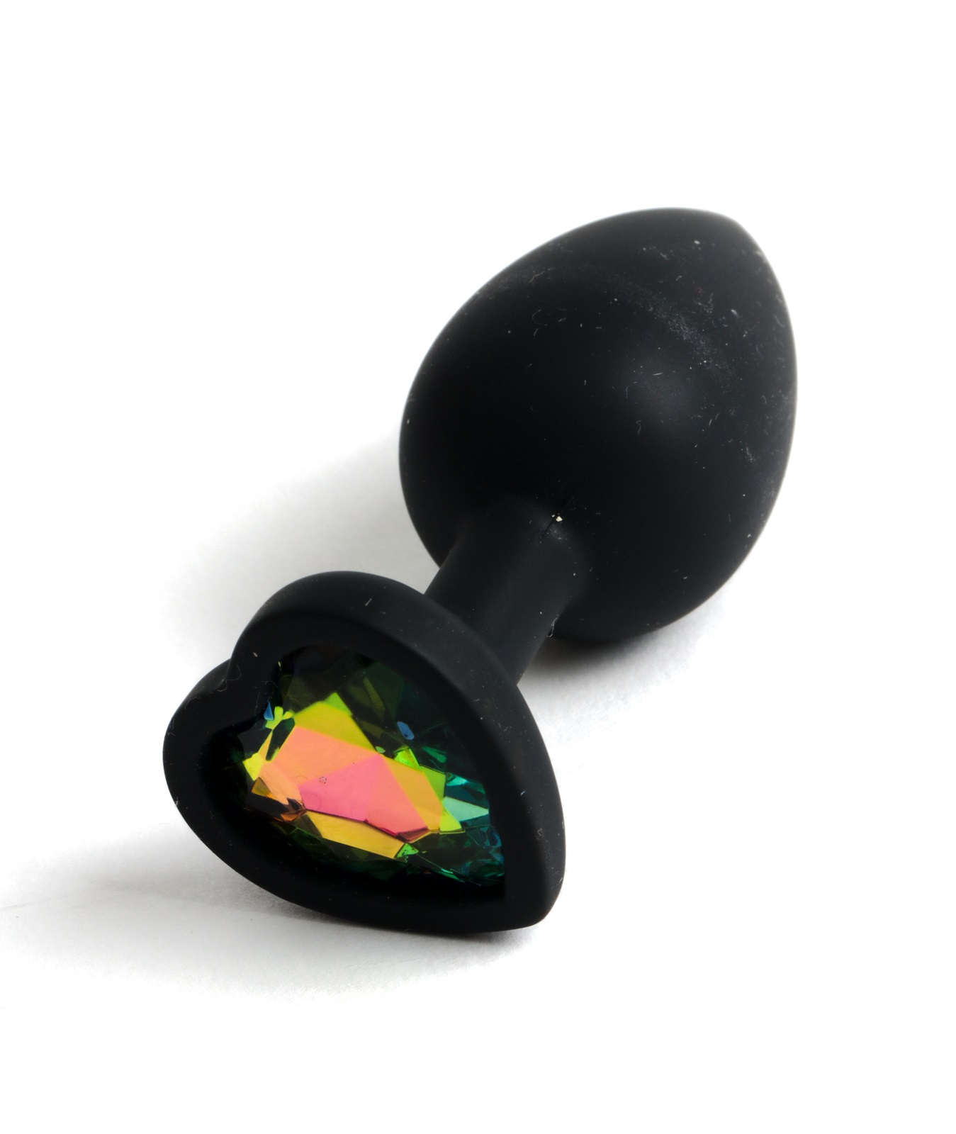 анальная пробка силиконовая в виде сердечка с радужным стразом 47601-mm в Воронеже
