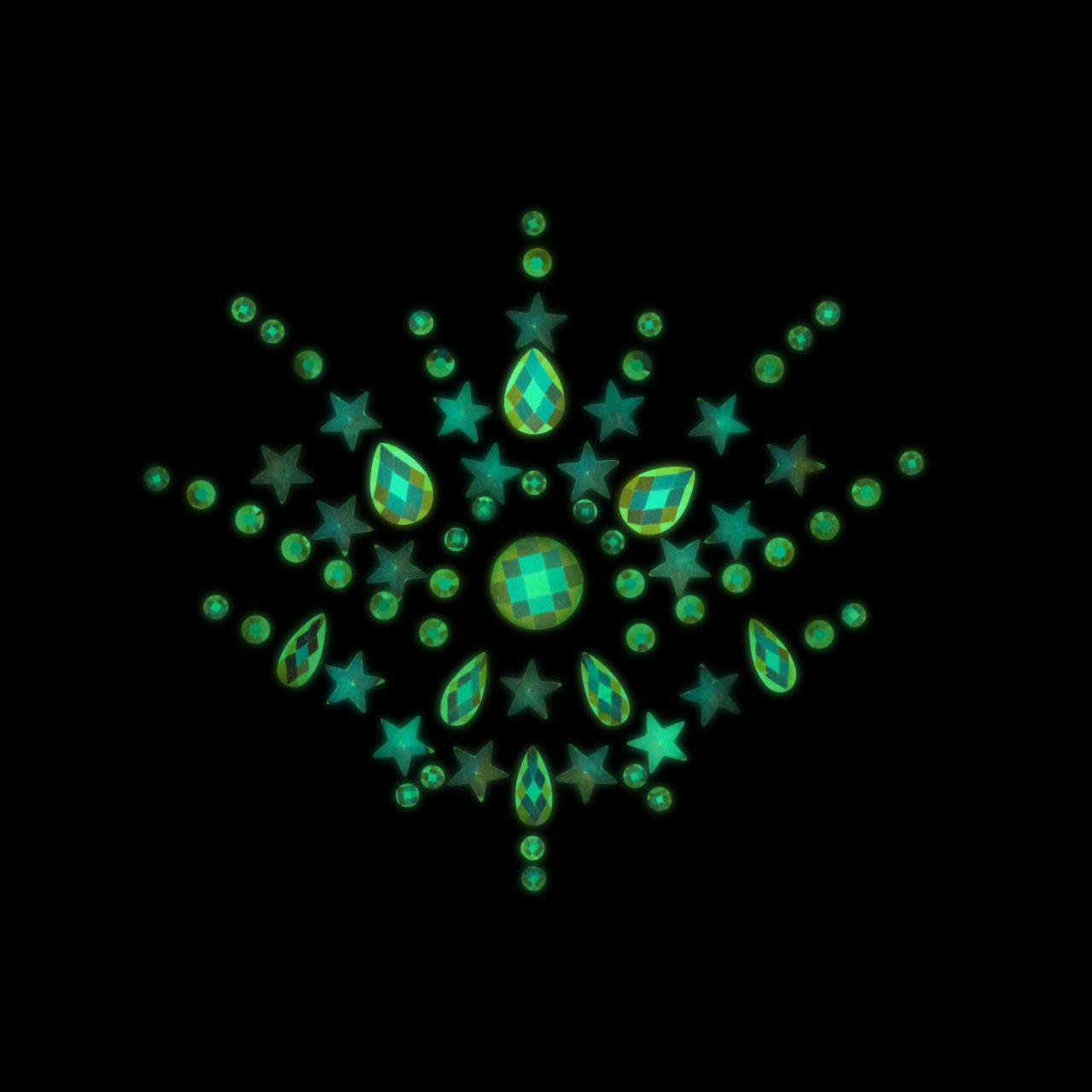декоративное украшение (камни) на клеевой основе body jewelry stickers - chest - glow in the dark - в Воронеже