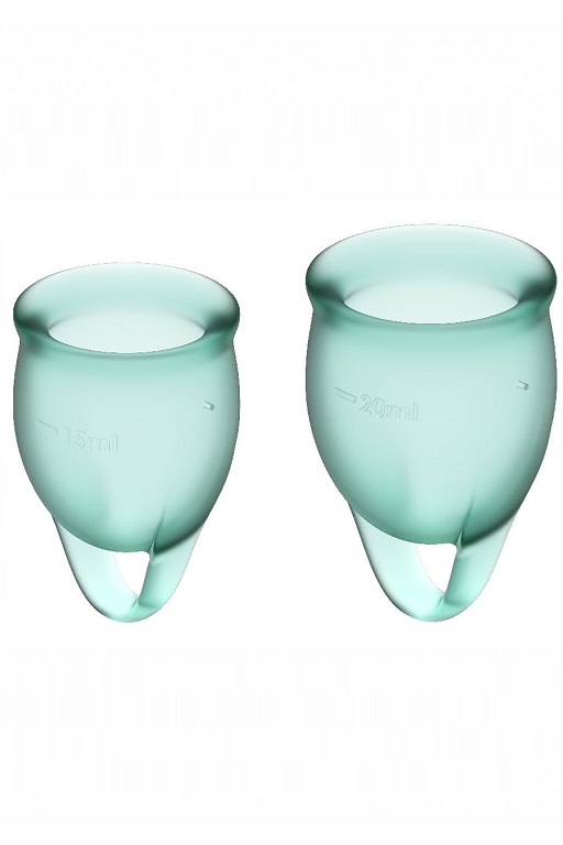 набор менструальных чаш satisfyer feel confident menstrual cup (dark green) в Воронеже