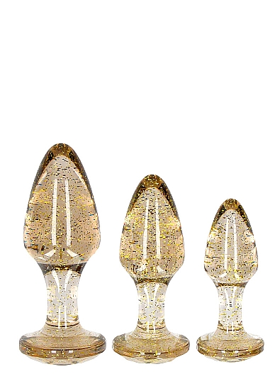 набор акриловых анальных пробок acrylic goldchip butt plug set в Воронеже