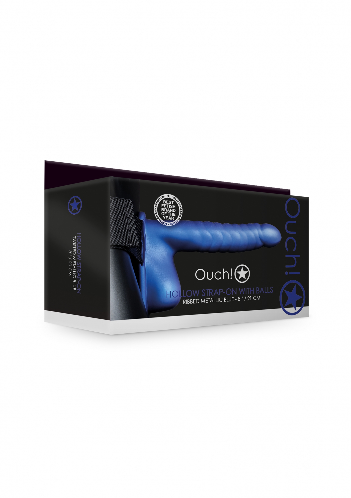 Страпон фаллопротез с ребристой фактурой с мошонкой - 8'' / 21 см