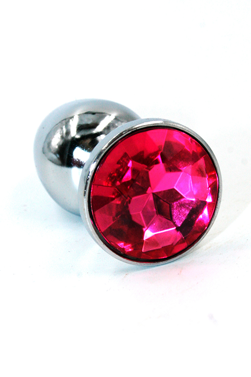 Анальная пробка "Small" хромированная dark pink