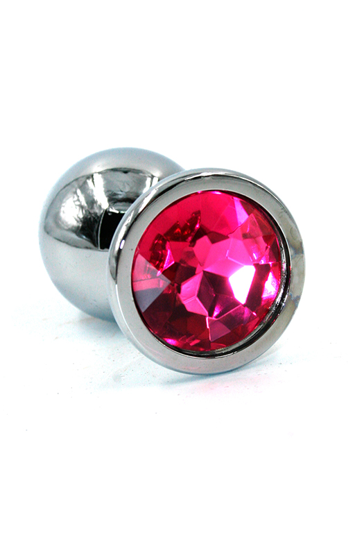 Анальная пробка "Medium" хромированная dark pink