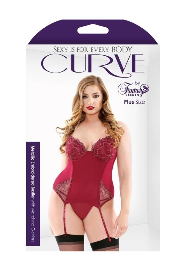 Эротическое комплект белья fantasy lingerie bustier & g-string, красный в Воронеже