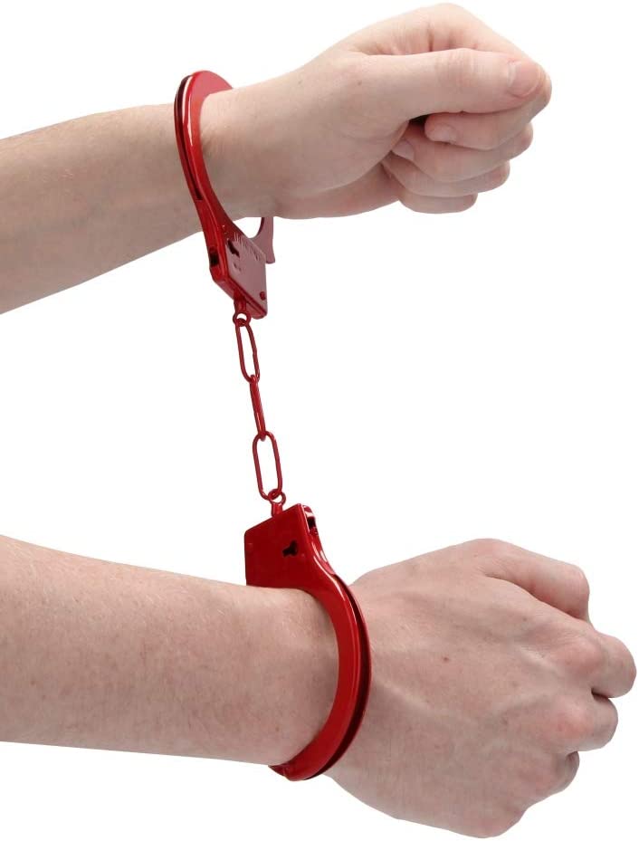 металлические наручники beginner's handcuffs, красные в Воронеже