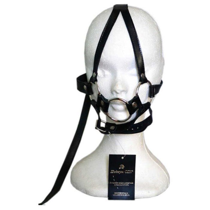 Сбруя с кольцом PinkRabbit на поводке, черная