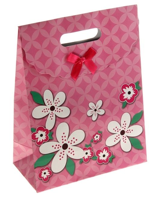 Пакет с клапаном Сима Ленд Цветы, розовый