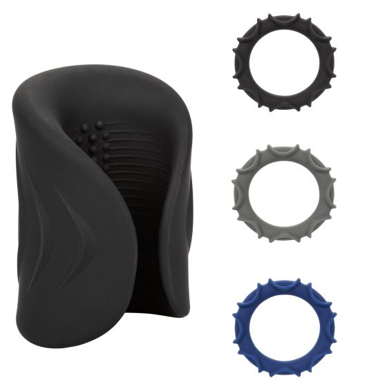 мужской вибомассажер в комплекте с тремя кольцами на пенис optimum power pro stroker в Воронеже