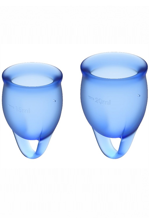 набор менструальных чаш satisfyer feel confident menstrual cup (dark blue) в Воронеже