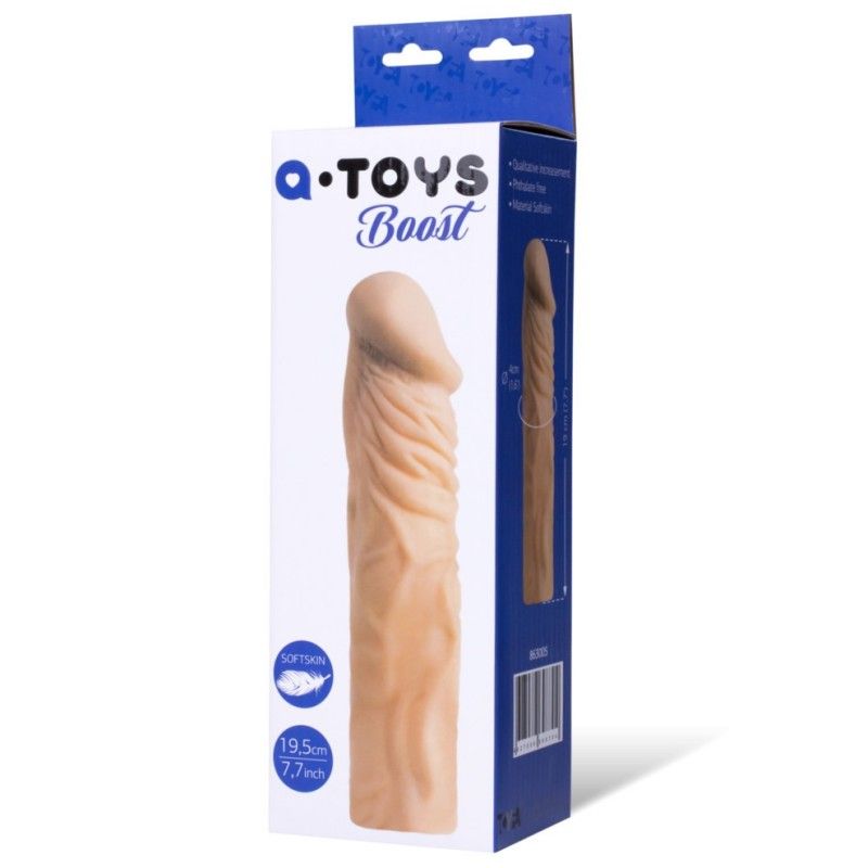 насадка на пенис toyfa a-toys, softskin, телесный, 19,5 см в Воронеже