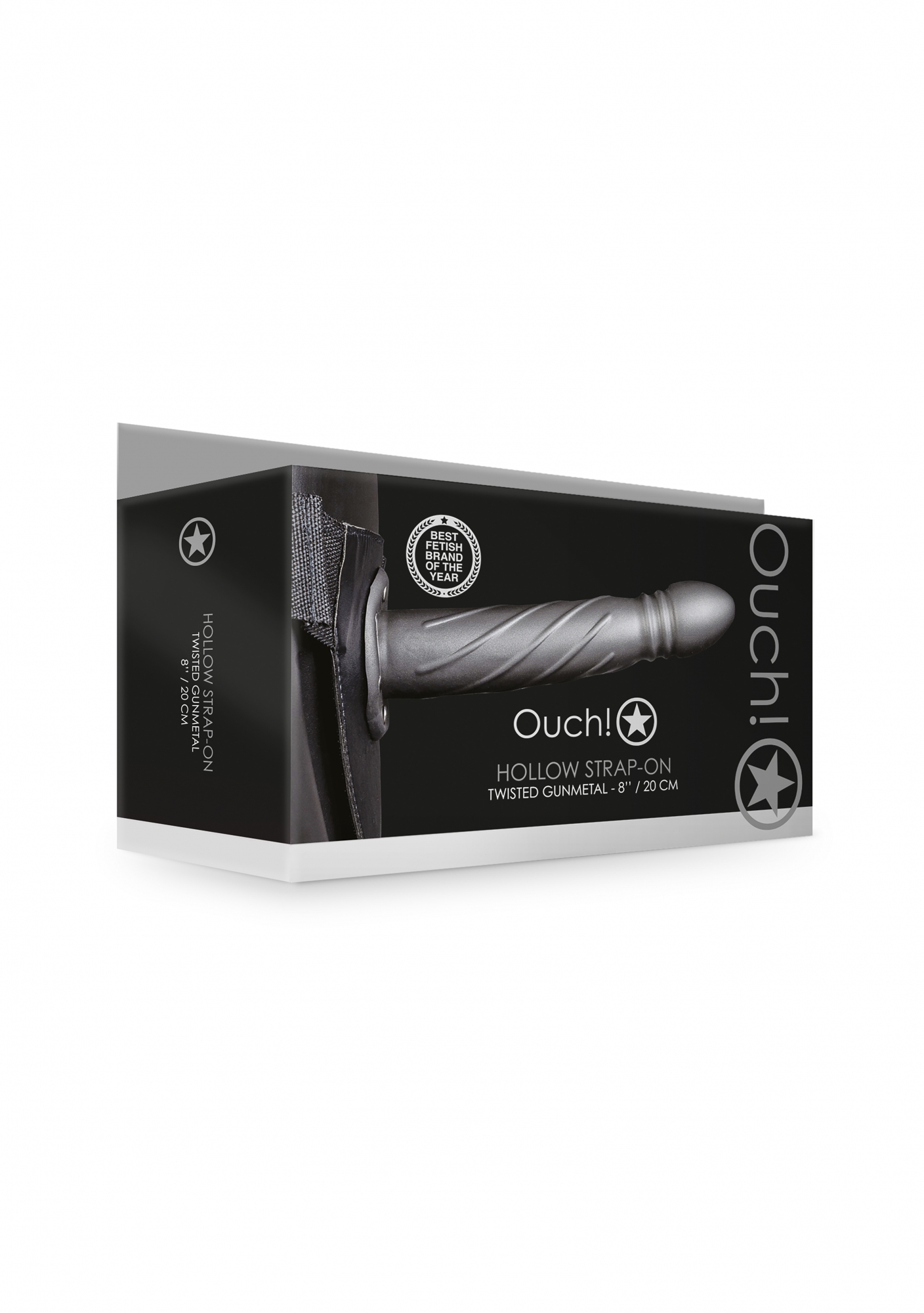 Страпон-фаллопротез со спиралевидной фактурой без мошонки - 8'' / 20 см