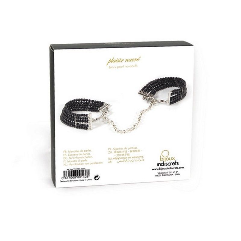 браслеты-наручники декоративные bijoux indiscrets plaisir nacre черный жемчуг в Воронеже