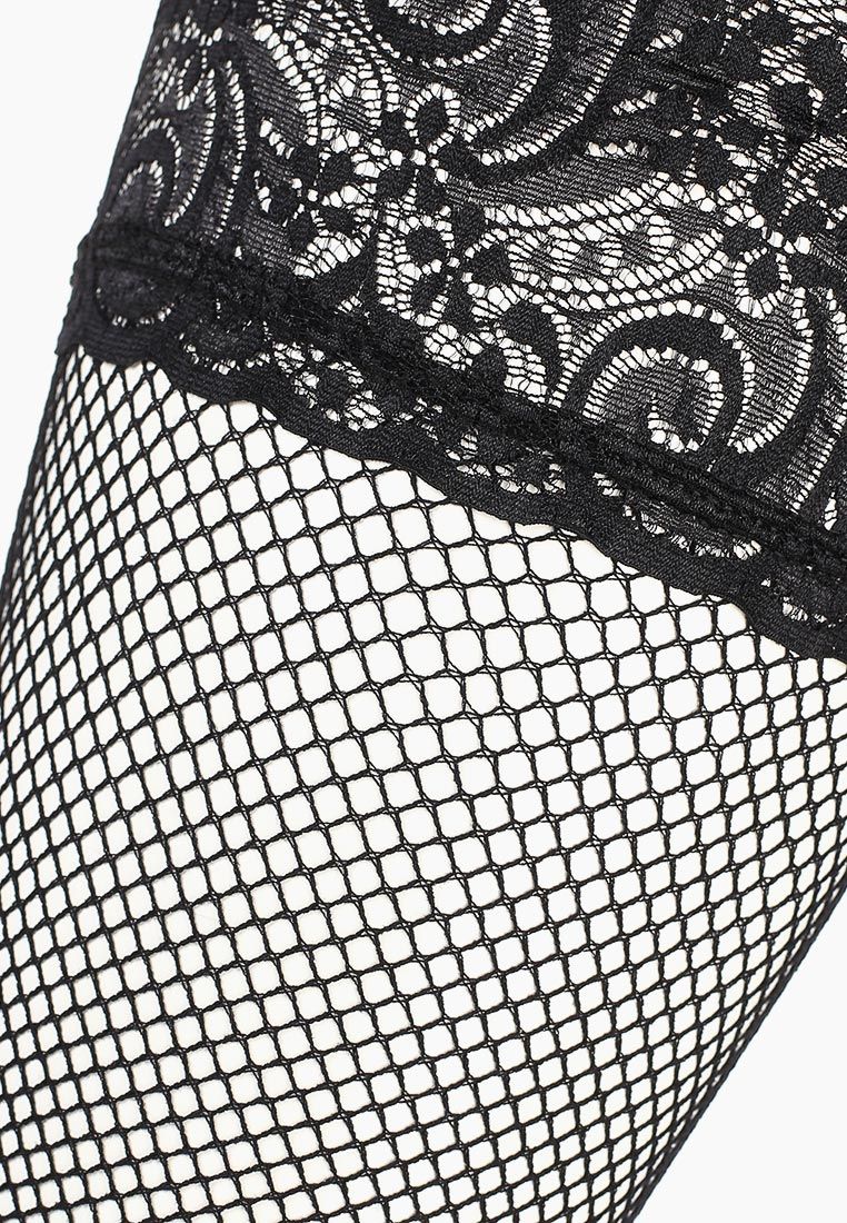 Эротическое чулки в мелкую сетку с черной кружевной резинкой на силиконе le frivole sense в Воронеже