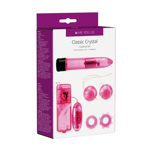вибромассажер для пар в наборе с насадками me you us classic crystal couples kit pink в Воронеже