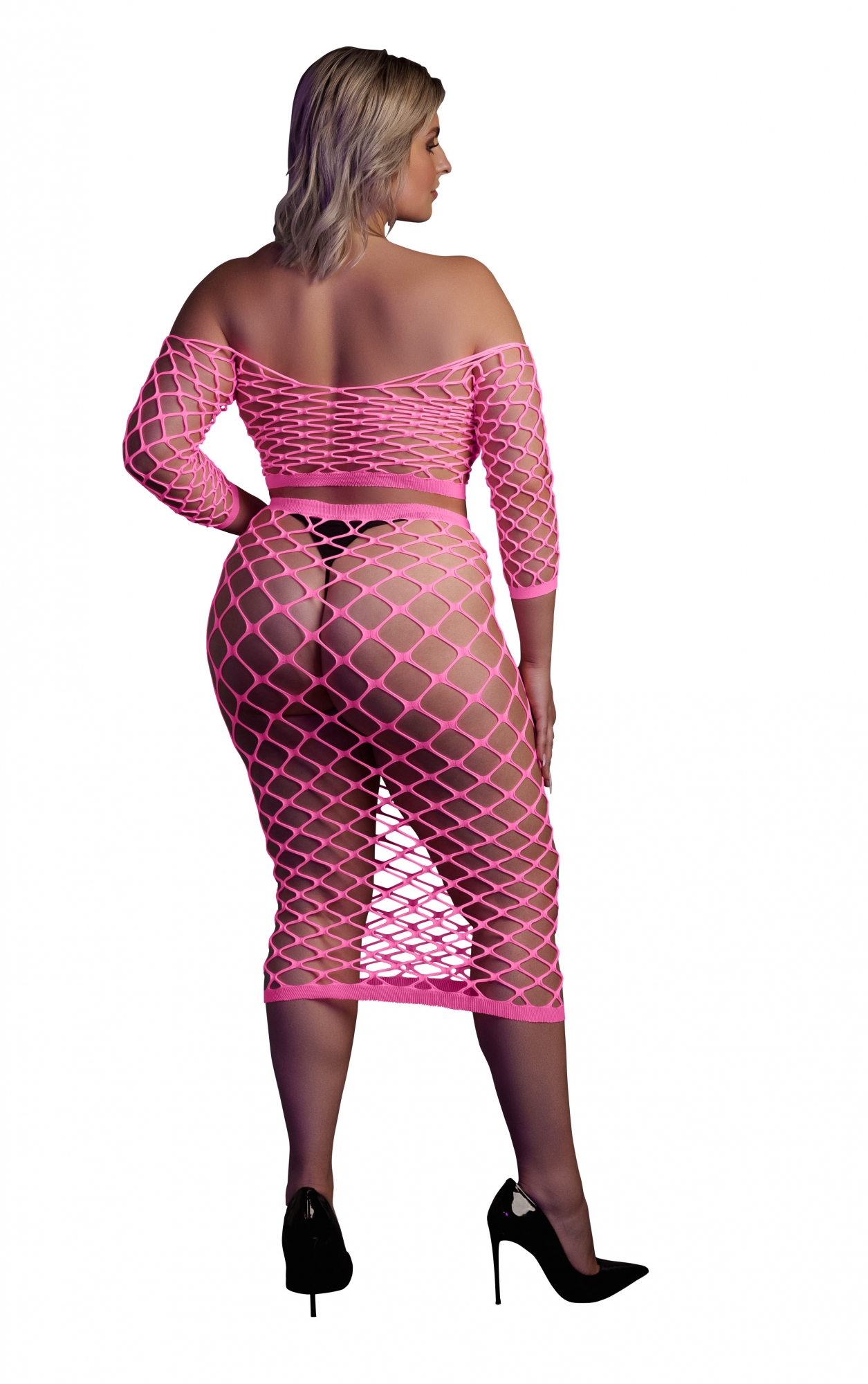 Эротическое топ с нижней юбкой long sleeve crop top and long skirt - pink - xl/xxxxl в Воронеже