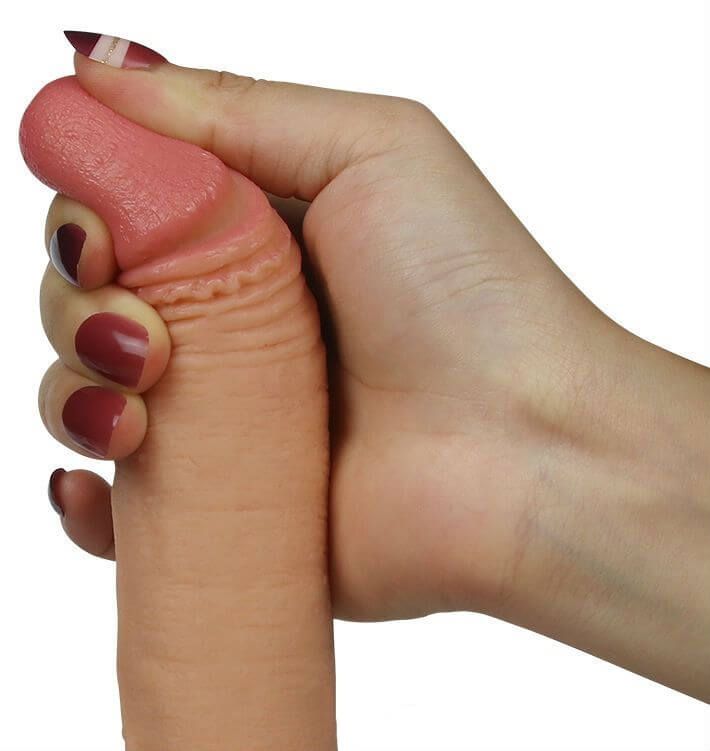 фаллоимитатор lovetoy 7 inch dual layered liquid silicone nature cock, телесный в Воронеже
