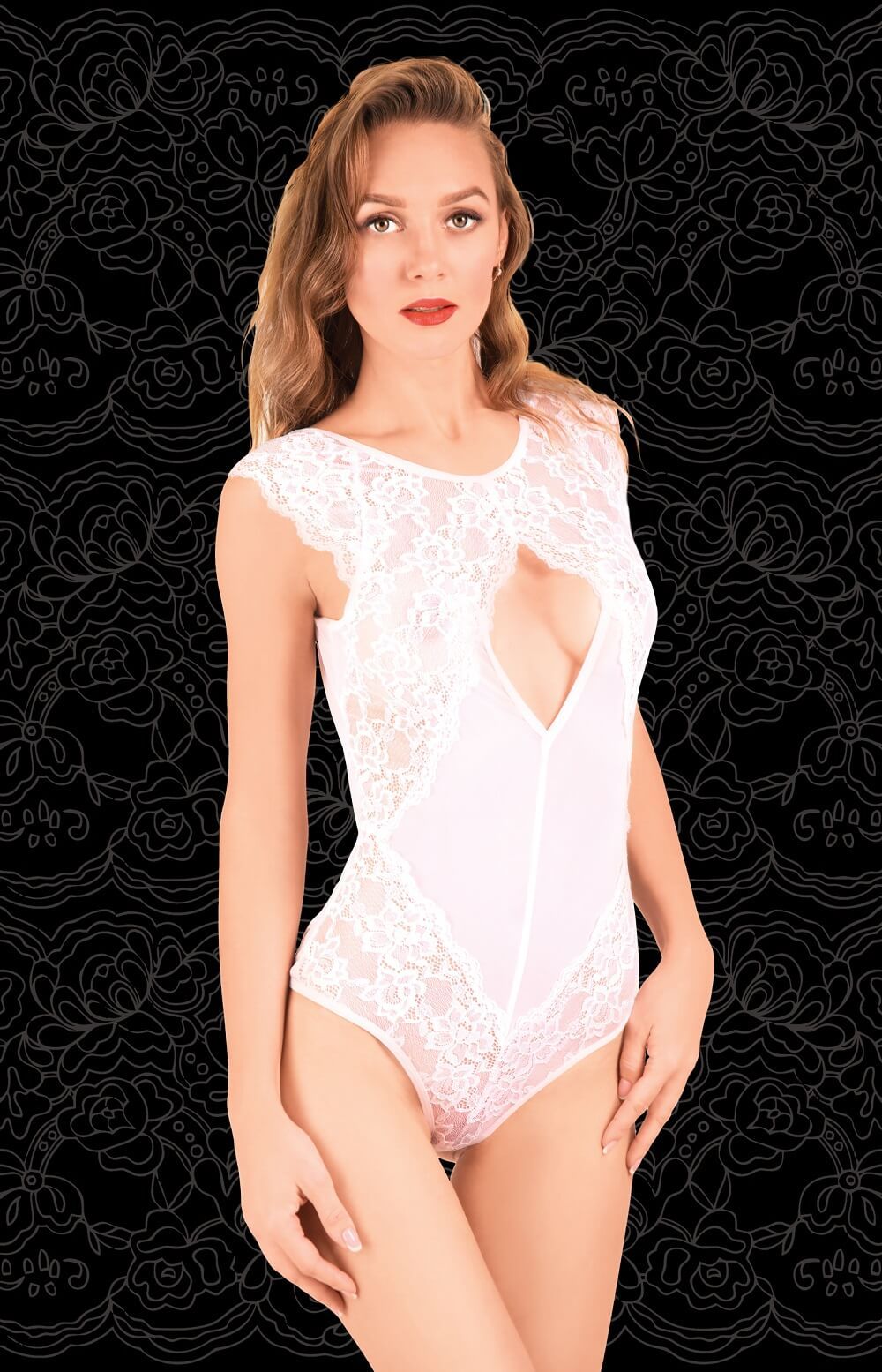 Эротическое боди flirton 2661, белое в Воронеже