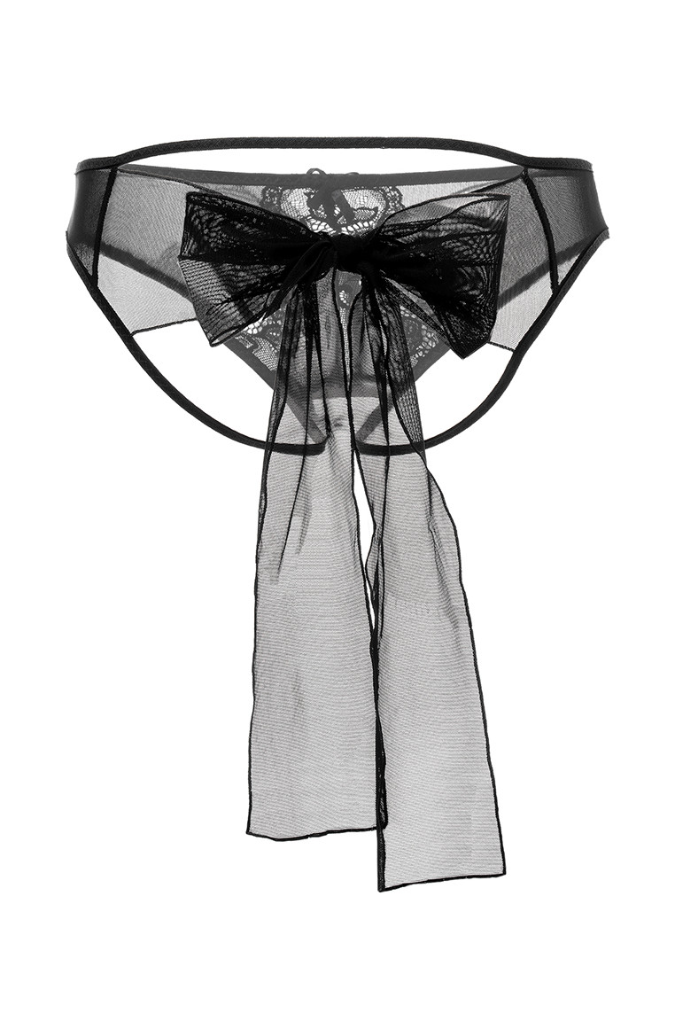 Эротическое эротические трусики с бантом erolanta mia, чёрные в Воронеже
