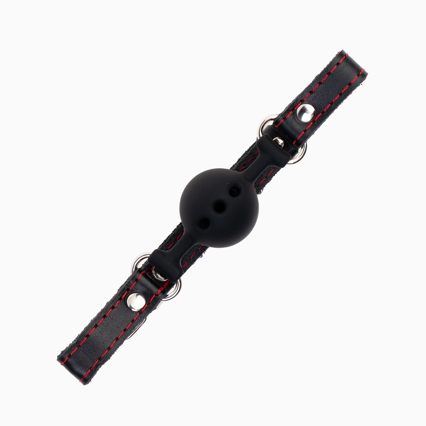 Кляп Pink Rabbit с черным силиконовым шариком (красная строчка)