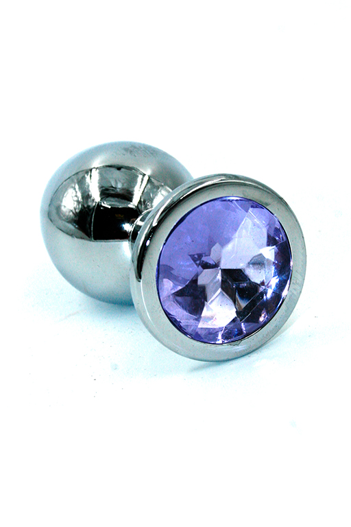 Анальная пробка "Medium" хромированная light violet