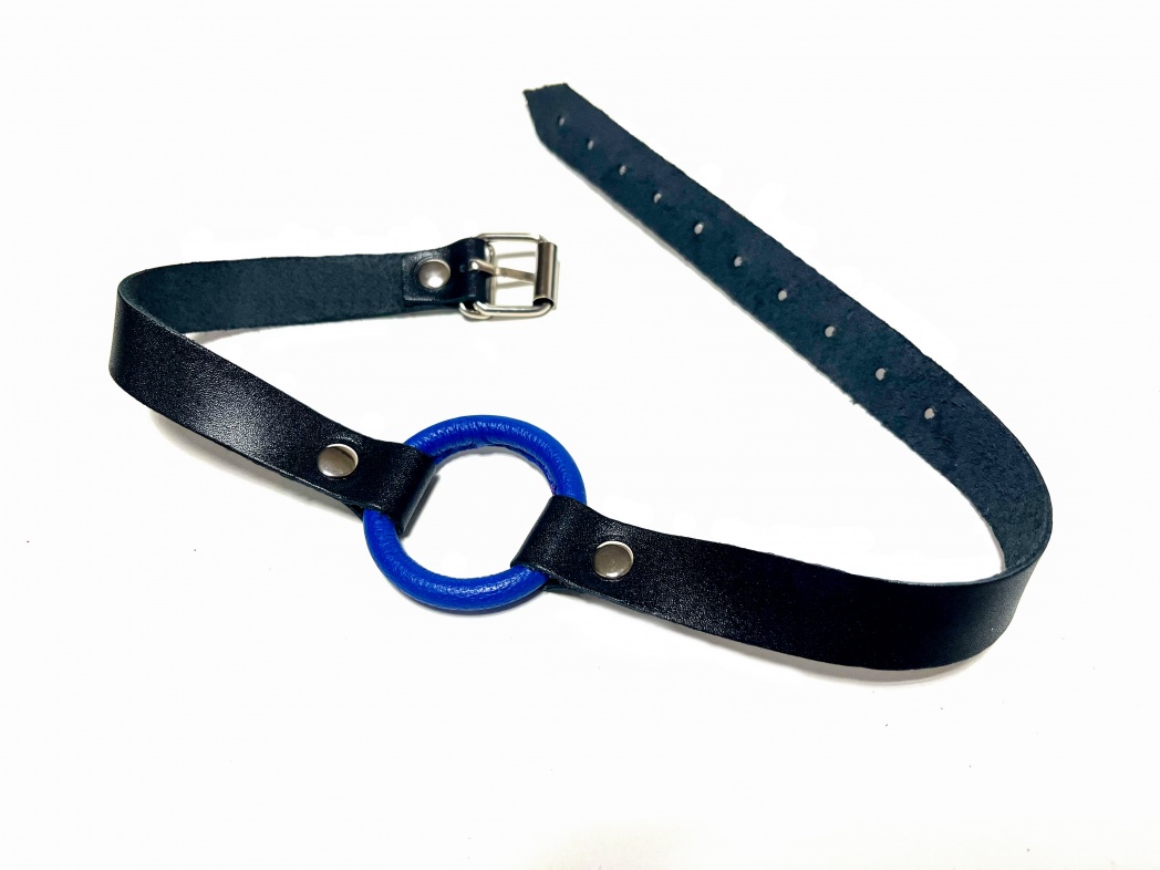 кляп с синим кольцом кожаный 60012ars в Воронеже
