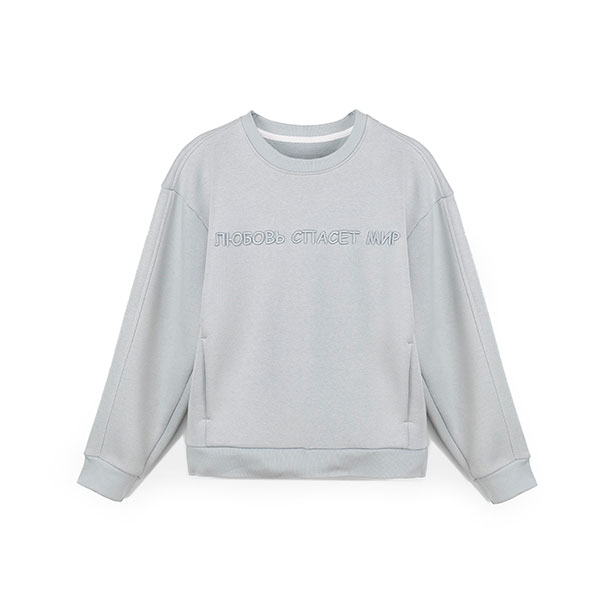 Свитшот PinkRabbit идеальный оверсайз, серый