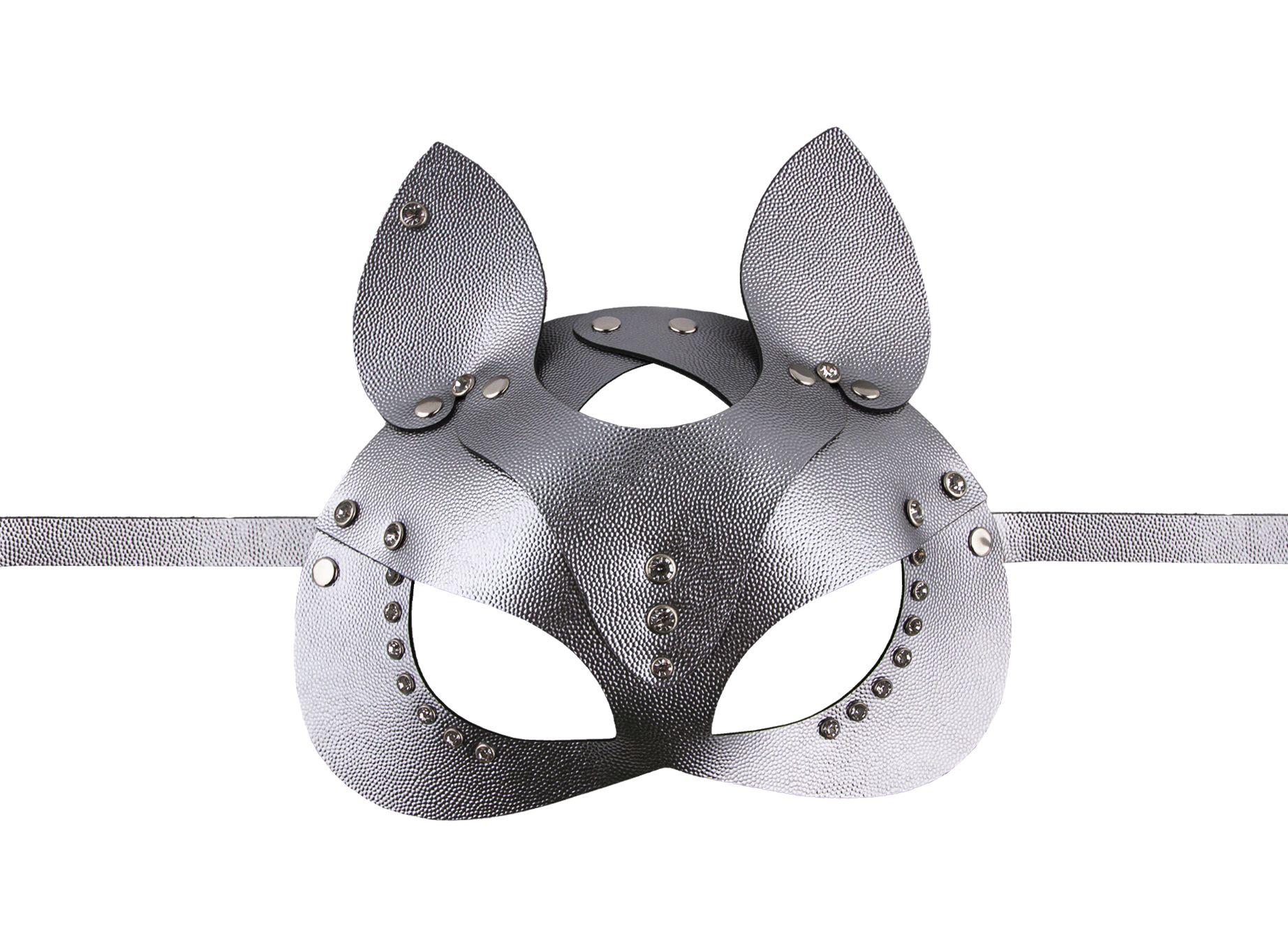 Маска кошки со стразами PinkRabbit, серебро