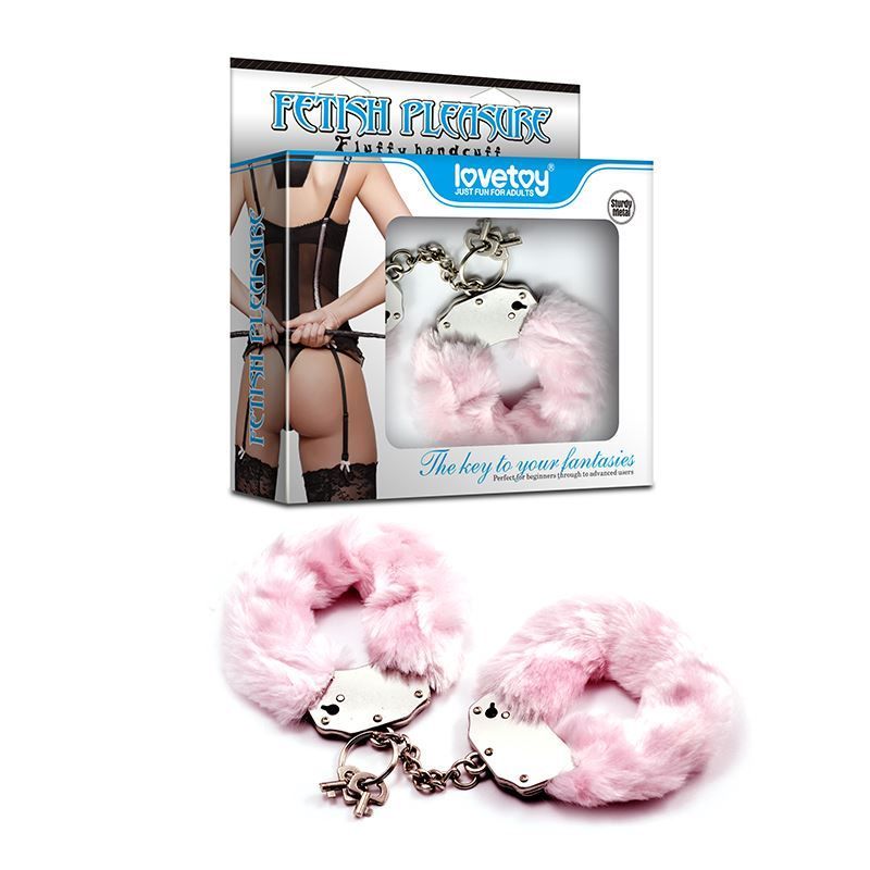 наручники декоративные lovetoy fetish pleasure fluffy handcuffs, розовые в Воронеже