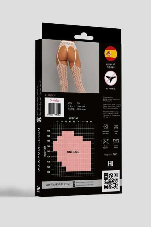 Эротическое колготки (имитация чулок с поясом) amor el (s/l),белые в Воронеже