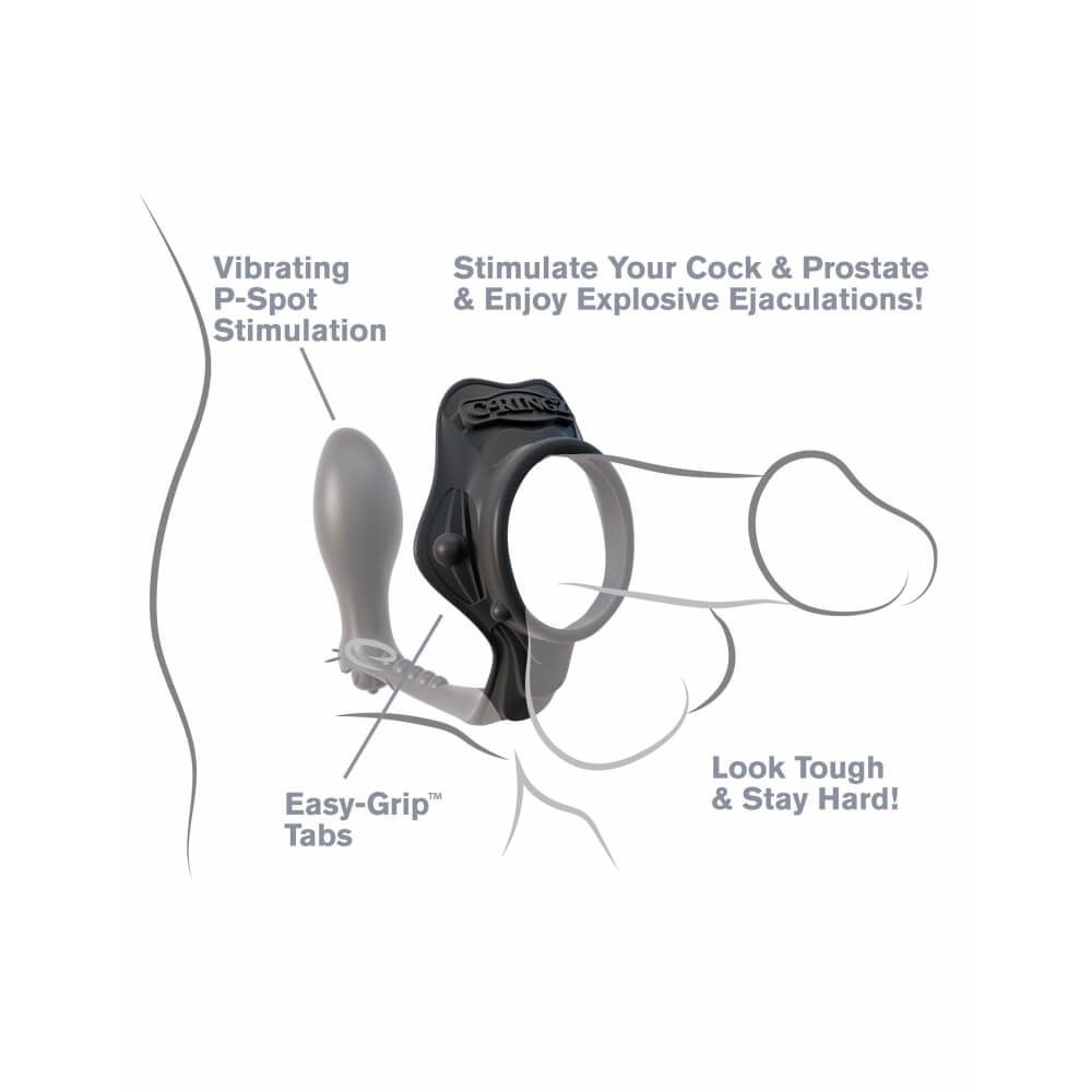 кольцо с анальным вибростимулятором pipedream rock hard ass-gasm, черное в Воронеже