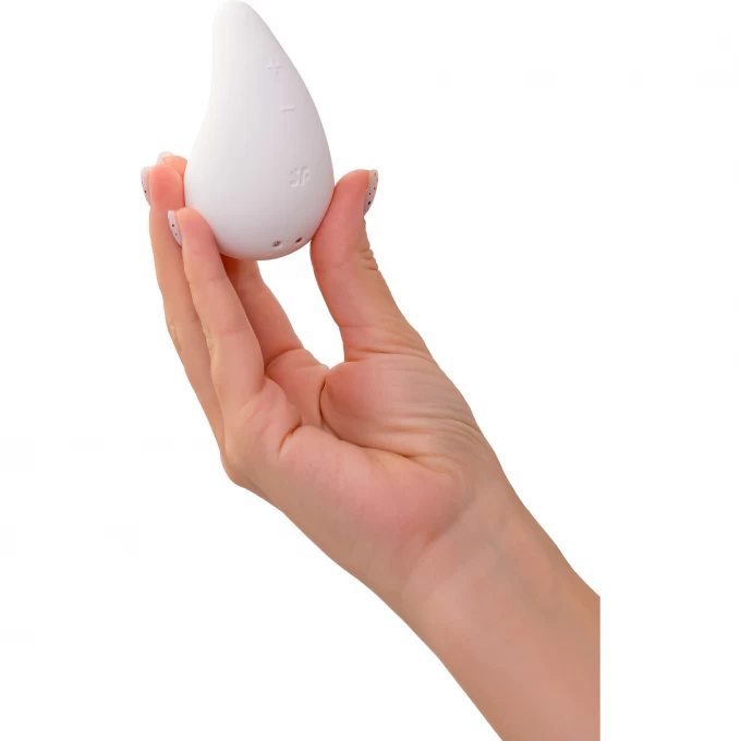 вибромассажер satisfyer dew drop, силикон, белый, 8,1 см в Воронеже