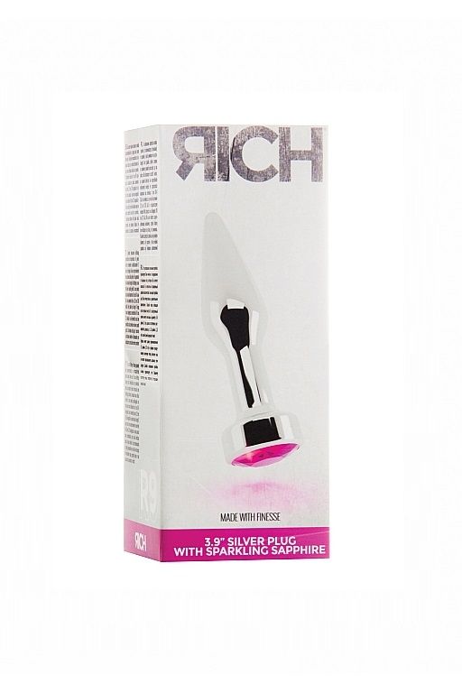 серебряная анальная пробка с сапфировым кристаллом в Воронеже